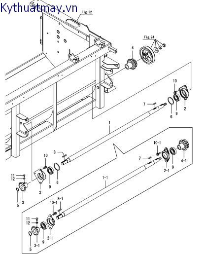 Trục truyền động hàm cắt